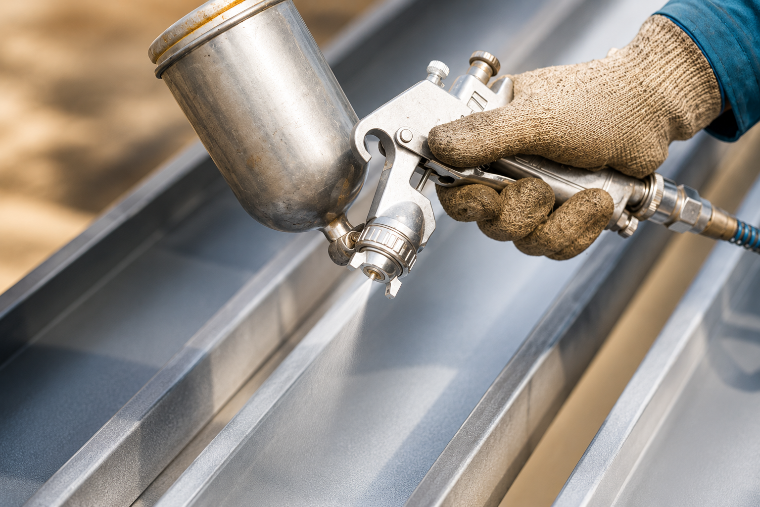 Industrial spray painting and protective coating application