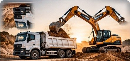Excavator loading a dump truck on a WASCO equipment rental site